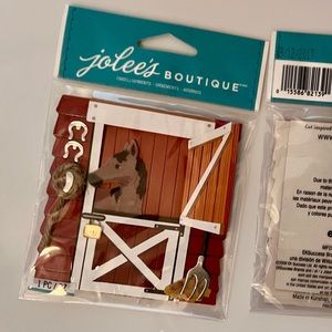 Set of 2: jolees horse in the stable scrapbooking sticker